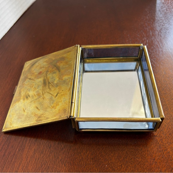 Angel Trinket/Jewellery Box Foiled Brass Stained Glass Thomas Cathey - Picture 5 of 8